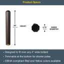 Eagle Bollard Covers for 4 Inch Poles - 56" Tall, Durable Fluted HDPE Plastic - Trimmable Brown Bollard Post Sleeve for Parking Lots, Warehouses, and Loading Docks, 1732BR