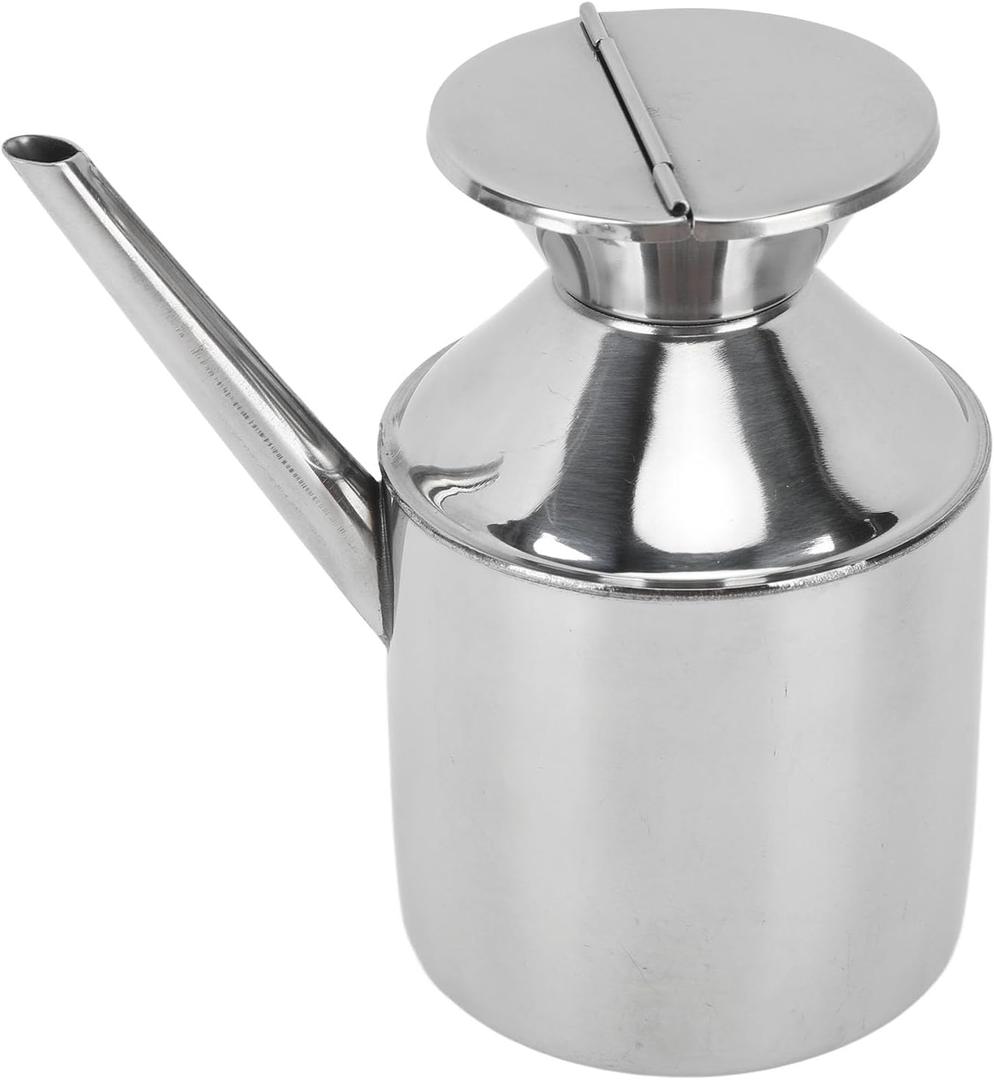 TOPINCN Olive Oil Dispenser Stainless Steel Oil Dispenser Bottle Multipurpose Oil Container Oil Can for Soy Sauce Vinegar Cooking  (Without Handle)