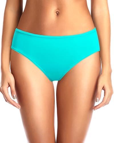 Zmart Women Standard Strappy Bikini Bottoms Full Coverage Bathing Suit Cutout Swim Low Rise Swimsuit Bottom, M