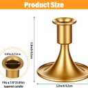 12 Pcs Gold Candle Holders Candlestick Holders, Gold Brass Color Vintage Candle Taper Holder for Table Centerpiece, Wedding Reception, Festive Christmas Mantel Decoration or Home Decor
