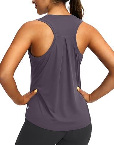 Women's Workout Tops Racerback Athletic Tank Tops Sleeveless Loose Fit Yoga Running Gym Shirts for Women Medium