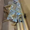 WL.Rocaille Acrylic Curtain Rods for Windows 86 to 120 inch, 3/4" Standard Single Curtain Rod With Crystal Diamond Finials, Glod (28 to 48 in, Gold)