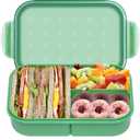 Itopor Leak-Proof Bento Box with Fork, 3-Compartment Wheat Straw Lunch Box for Adults & Teens, BPA-Free Microwave & Dishwasher Safe Lunch Containers, 5.5 Cup, Sage Green