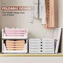 CTSNSLH 5 Pack Closet Organizers Storage Box, Closet Storage Stackable Storage Bins, Plastic Drawer Basket for Wardrobe Cupboard Kitchen Bathroom Office, White