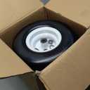 13x6.50-6 Flat Free Lawn Mower Tire and Wheel, Solid Smooth Zero Turn Mower Front Tire Assembly, with 3/4" & 5/8" Bearing, 4"-6.5" Centered Hub, Compatible with Lawnmower Garden Tractor, 2 Pack