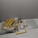 Bar Cart for Home, 3-Tier Serving Cart with Wheels and Handle, Beverage Cart with Wine Rack and Glass Holders, Rolling Wine Cart for Kitchen, Dining Room, Gold RCJ61B01