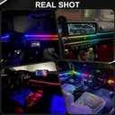 Dreamcolor Acrylic Interior Car LED Strip Lights, 10 in 1 Ambient Lighting Kit with Wireless APP, Dynamic Chasing Music Sync Fiber Optic Lights with DIY Mode, Car Inside Lighting Accessories
