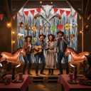 Cowboy Party Decorations Set - 12pcs Western Theme Supplies with Silver Fringe Backdrop, Horse, Revolver & Bull Skull Balloons, Bandana Banner for Birthday
