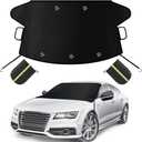 Car Windshield Cover for Ice and Snow, Windshield Snow Cover, Performance Brake Kits with Side Mirrors Cover for Snow, Ice, UV Fits Most Cars, Trucks, Vans, SUVs, Black