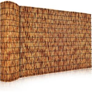 Bamboo Fence,Bamboo Screens Outdoor for Patio,4 Feet High Reed Screen for Privacy Garden Backyard Balcony,4x12FT