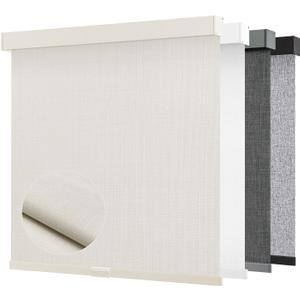 AOSKY Blackout Roller Shades Cordless Blinds for Windows, Free-Stop Shades with Valance, Thermal Insulated Fabric, UV Protection, Blinds for Home and Office (20" W x 72" H, Linen Cream)