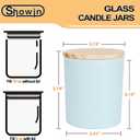 SHOWIN 10 OZ Thick Candle Jars for Making Candles 15 Pcs, Empty Jars with Wood Lids for Candle Making, Sample Container, Colourful