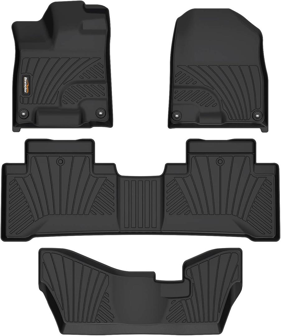 Binmotor-All Weather Custom Floor Mats for Acura MDX 2014-2020(only for 7 Seat, No Hybrid Models), 1st & 2nd & 3rd Row Full Set Car Mats TPE, Heavy Duty Car Floor Liners for MDX Accessories