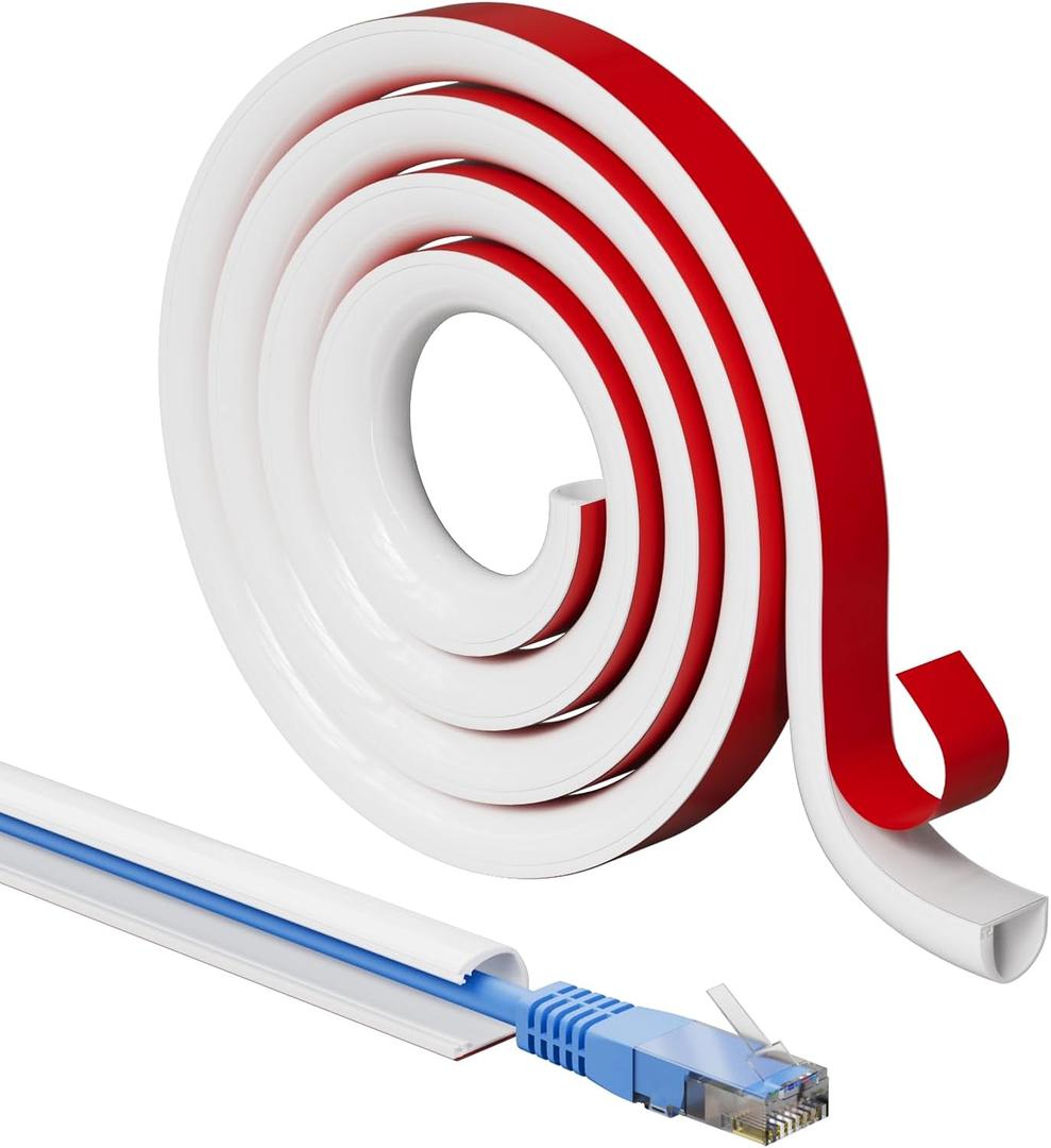 118Cord Hider for Wall Mounted TV,Adhesive One-Cord Cable Hider for Wall,Cord Covers Raceway Kit for Wires Hider,Flexible Silicone Cable Concealer for Home Office,W 0.54 H 0.39