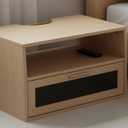 Solid Wood Small Bedside Table with Drawer,Modern Bedside Table,Slim nightstand for Kids Skinny Nightstand Narrow,Bedroom,Study,Toilet(Natural)