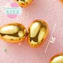 JOYIN 24Pcs Gold Easter Eggs, 2.3" Metallic Plastic Empty Eggs Fillable for Easter Hunt Supplies, Basket Stuffers, Toys Filling Treats, Party Favor