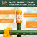 4 x Garden Stake Safety Caps | Vinyl Covers for Sharp Stake Tips | Fits 7/16 Plant Support Stakes | Durable Gardening Caps for Plant Protection (12 Pack - Sweet Tangerine Orange)