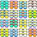 Sunglasses Bulk for Party favors, 48 Pack Neon Plastic Sunglasses with UV400 Protection, Great Gift for Birthday Supplies, Graduation, Summer Pool Beach Party favors, Goody Bag Filler for Boys Girls