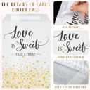 Woanger 300 Pcs Wedding Favor Buffet Bags Bulk 5 x 7 Inch Love Is Sweet Themed Treat Paper Bags White Self Adhesive Wedding Gift Candy Cookie Party Favor Wrap Supplies for Birthday Bridal Baby Shower