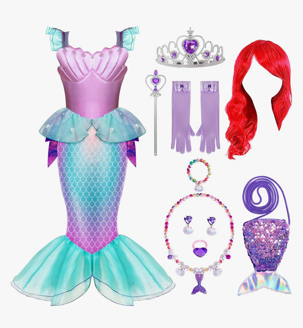 Spooktacular Creations Halloween Mermaid Costume for Girls, Little Mermaid Dress, Princess Dress Up for Girls 4-6 for DressUp S 5-7 years
