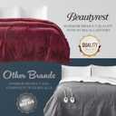 Beautyrest Heated Electric Blanket for Cold Weather, Fast Heating Heated Blanket, Auto Shut Off, Virtually Zero EMF, Multi Heat Setting, UL Certified, Red Twin (84 inx62 in)