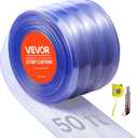 VEVOR Clear PVC Strip Curtain, 50 ft Length x 8 in Width, Ribbed Plastic Door Strip Bulk Roll, Walk in Freezer Cooler Curtain Strips for Doorways of Supermarket, Garage, Warehouse, Pet Animal House