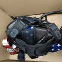 AFP Fall Protection Full-Body Premium Safety Harness, 8 Thick Support Belt, Aluminum D-Rings, Tongue Buckle (OSHA/ANSI PPE) Small-Medium, American Flag