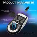 ATTACK SHARK X3 Wireless Gaming Mouse, 49g Ergonomic Computer Mouse, Triple Modes PAW3395 26K DPI Optical Sensor, 200h Battery Life, Programmable Buttons, Gaming Accessories for PC/Laptop/Mac (White)