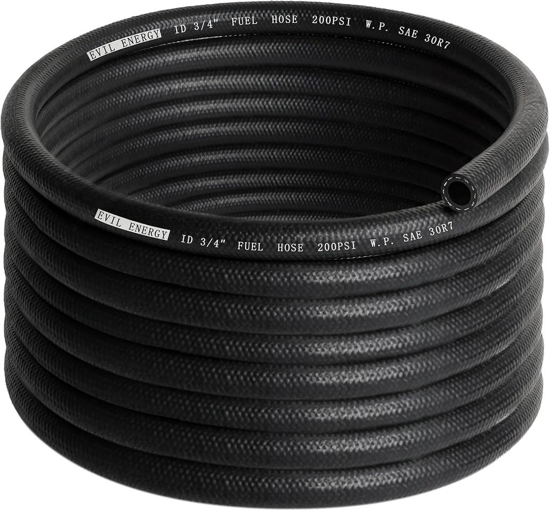 EVIL ENERGY 3/4 Fuel Hose Line Push Lock SAE 30R7 NBR 20FT 200PSI
