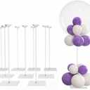 8 Pack Clear Acrylic Balloon Stand Kit - 15.75 Inch Reusable Balloon Sticks with Base for Table Centerpiece, Sturdy Balloon Holder for Birthday Party, Wedding, Baby Shower Decorations