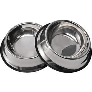 2 Packs Stainless Steel Dog Bowl with Anti-Skid Rubber Base for Small/Medium/Large Pet, Perfect Dish, Pets Feeder and Water Choice Puppy Cat Kitten (8oz)
