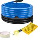 Self-Regulating Pipe Heating Cable for Pipe Frost Protection, Ci-Fotto 15FT Snow Deicing Heat Tape with Built-in Thermostat to Protect Water Pipes, Metal/Plastic House Pipes, Gutters, Troughs (7 W/ft)