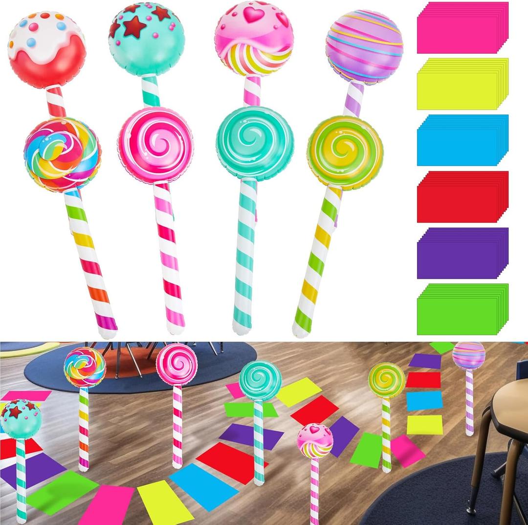 56 Pcs Candy Party Decorations Set Include Colorful Candy PVC Floor Stickers and Large Inflatable Lollipop Andy Shape Birthday Balloons for Candy Theme Party Decoration Party Supply 56 Pcs Candy Party Decorations Set Include Colorful Candy PVC Floor Stickers and Large Inflatable Lollipop Andy Shape Birthday Balloons for Candy Theme Party Decoration Party Supply