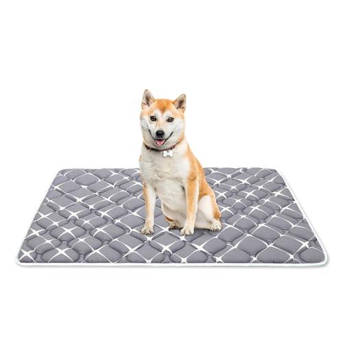 Bubble bear Dog Crate Mat - Ultra Soft, Washable & Anti-Slip Kennel Pad for Small/Medium/Large Dogs, Dark-Hued to Hide Stains (30"x19"), Gray