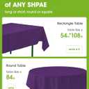 Pureegg Plastic Table Cloth Disposable 6 Pack, 54 x 108 Inch Table Cloths, Halloween Party Decorations, Summerween Decor, Halloween Tablecloths, Rectangle, Plastic Cover, Waterproof, Purple