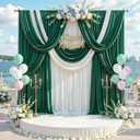10 ft x 10 ft Wrinkle Free Hunter Green Backdrop Curtain for Parties, Polyester Dark Green Photo Backdrop Drapes 2 Panels 5x10ft for Baby Shower Wedding Birthday Party Photography Curtains
