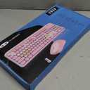 MageGee V920 Wireless Keyboard and Mouse Combo, 2.4G Full-Sized Retro Typewriter Keyboard with Round Keycaps & Auto-Sleep Mode, Cute Computer Keyboard and Cordless Optical Mouse for Laptop/PC (Purple)