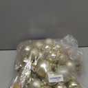 Sratte 94 Pcs Christmas Tree Decorations Set, Christmas Tree Ball Ornaments Glitter Poinsettia Flowers Decorations Glitter Berries Stems for Xmas Holiday Wedding (Champagne Gold)