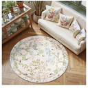 Round Rugs 6ft Ivory Botanical Birds Print Machine Washable 6' Circle Nature Plants Modern Soft Non Slip Kids Throw Area Rugs Ultra Thin Low Pile Carpet for Living Room Bedroom Dining Room