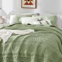 WDCOZY Boho Sage Green Oversized California Cal King Size Quilt Bedding Sets with 2 Pillow Shams, Farmhouse Lightweight Soft Bedspread Coverlet for All Season, 116x106 inches