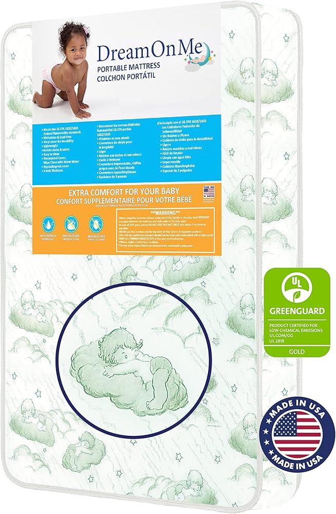 Dream On Me 3” Foam Playmat/Excellent support/Easy maintenance/Greenguard Gold environment safe playmat