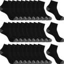 EverKnits 30 Pairs Ankle Socks For Men - Lightweight Mens Socks Size 9-12 Thin Casual Quarter Bulk Socks (Black)