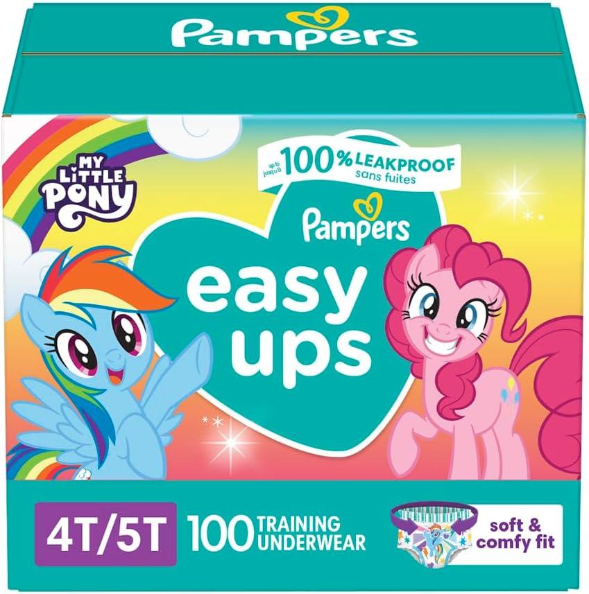 Pampers Training Pants - Easy Ups Girls & Boys - Size 4T-5T, 100 Count, My Little Pony Potty Underwear (Packaging May Vary)