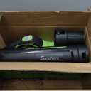 Leaf Blower Cordless with 2 x 3.0Ah Battery and Charger, 680CFM 260MPH Electric Blower with 2 Speeds, 20V Handheld Leaf Cleaner for Lawn Care, Blowing Leaves, Dust, Snow, Gravel for Patio, Yard, Green