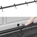 Bar Foot Rail Kit 4ft / 6ft / 8ft - Stainless Steel Complete Floor Standing Bar Foot Rest - Matte Black Foot Rail System with Tubing, Wall Brackets, End Caps & Internal Connector