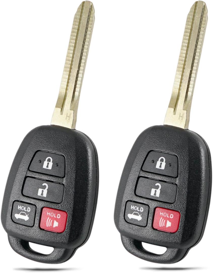 H Chip for Toyota Key Fob Remote Replacement for Toyota Camry 2014 2015 2016 2017 Keyless Entry Remote Control HYQ12BDM HYQ12BEL 89070-02880 2PCS