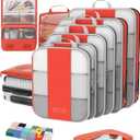 10 Set Compression Packing Cubes for Travel Essentials,Compressible Expandable Packing Cubes for Suitcase,OlarHike Luggage Organizer Bags for Travel,Handy Helper for Organizing Clothes(Orange)