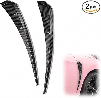 2PCS Car Fender Side Vents, Carbon Fiber Spoiler Body Fender, Auto Air Flow Intake Hole Grille Decorative Stickers, Universal Auto Exterior Accessories for Most Cars SUVs (Carbon Fiber)