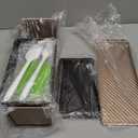 Pack of 2 Pullman Loaf Pans with Lids 2.2 LB & 1 LB Dough Capacity, Non-Stick Carbon Steel Bread Pans for Homemade Sandwich and Sourdough Bread, Corrugated Toast Mold (Gold & Black)