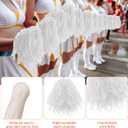 Meooeck 80 Pcs Cheerleading Pom Poms Sports Dance Spirit Cheer Pompoms with Handles Plastic Cheerleader Stuff for Sport Game Gymnastics Football Basketball Sports Team Dance Club Party